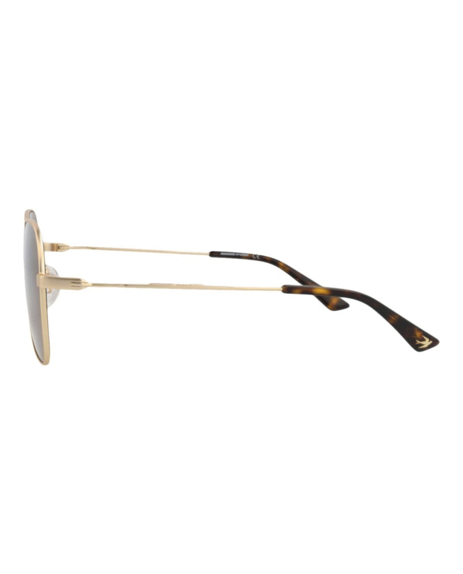 Alexander Mcqueen Square-Frame Metal Sunglasses