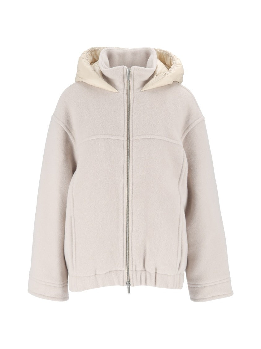 Peserico Plush Hooded Wool-Blend Short Coat