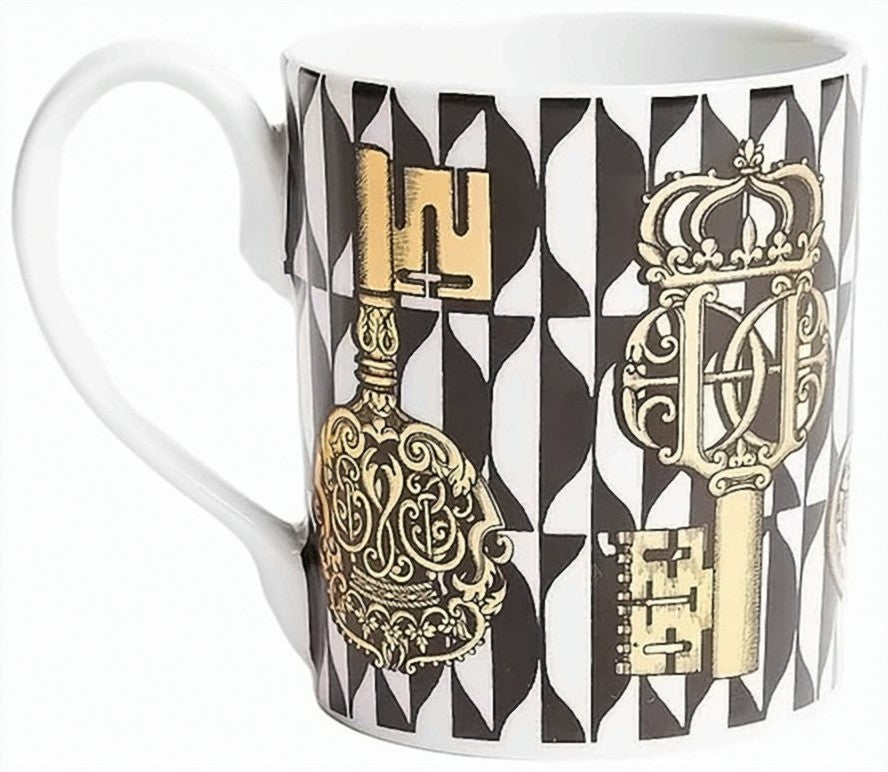Fornasetti Chiavi E Losanghe Geometric Porcelain Mug