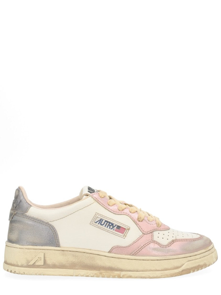 Autry Pastel Pink Super Vintage Cow Leather Sneakers