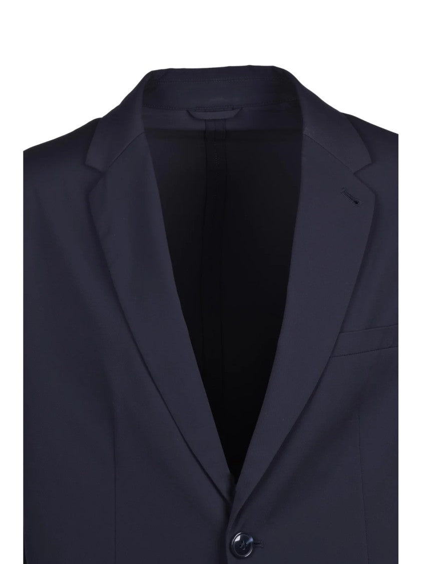 Armani Exchange Lightweight Stretch Nylon Blazer With Notched Lapel