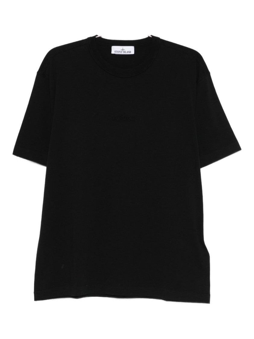 Stone Island Relaxed-Fit Black Cotton Polo With Subtle Branding