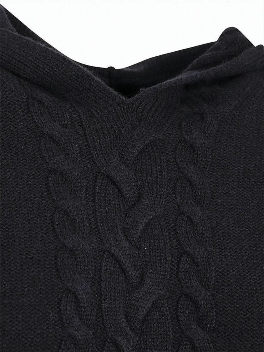 Max Mara Knitted Hooded Sweatshirt In Wool-Cashmere Blend