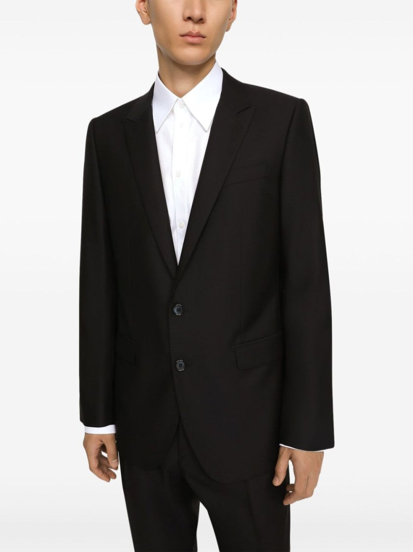 Dolce & Gabbana Tailored Black Suit With Notch Lapels And Straight-Cut Trousers
