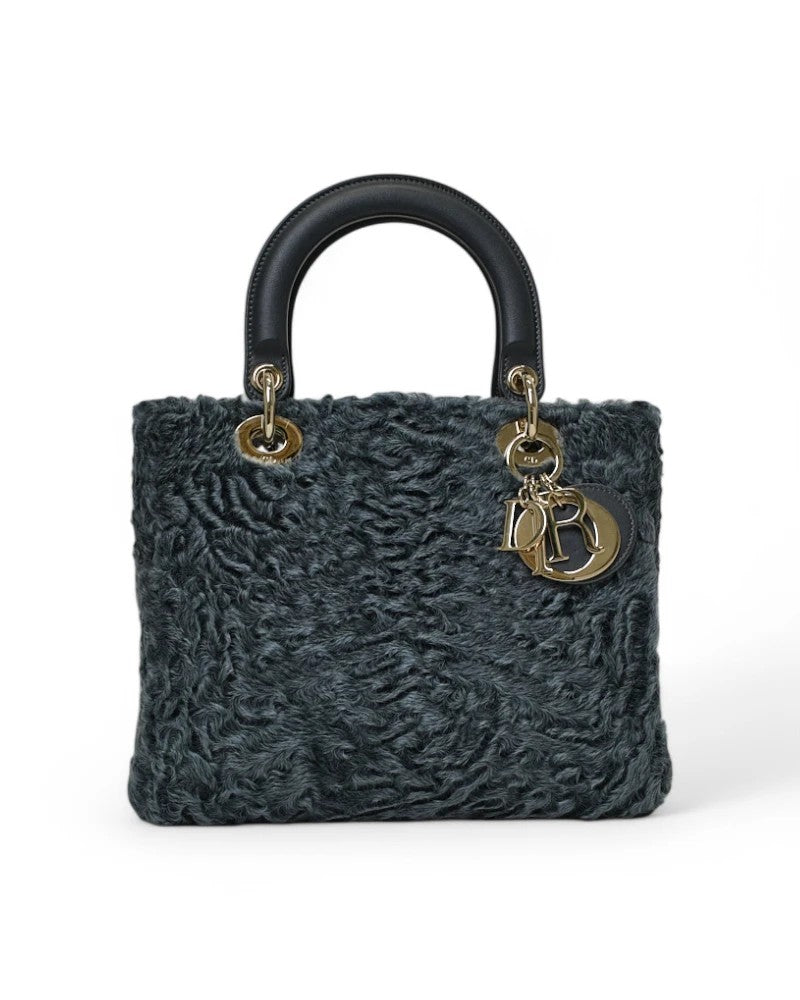 Dior Lady Medium Fur Grigio