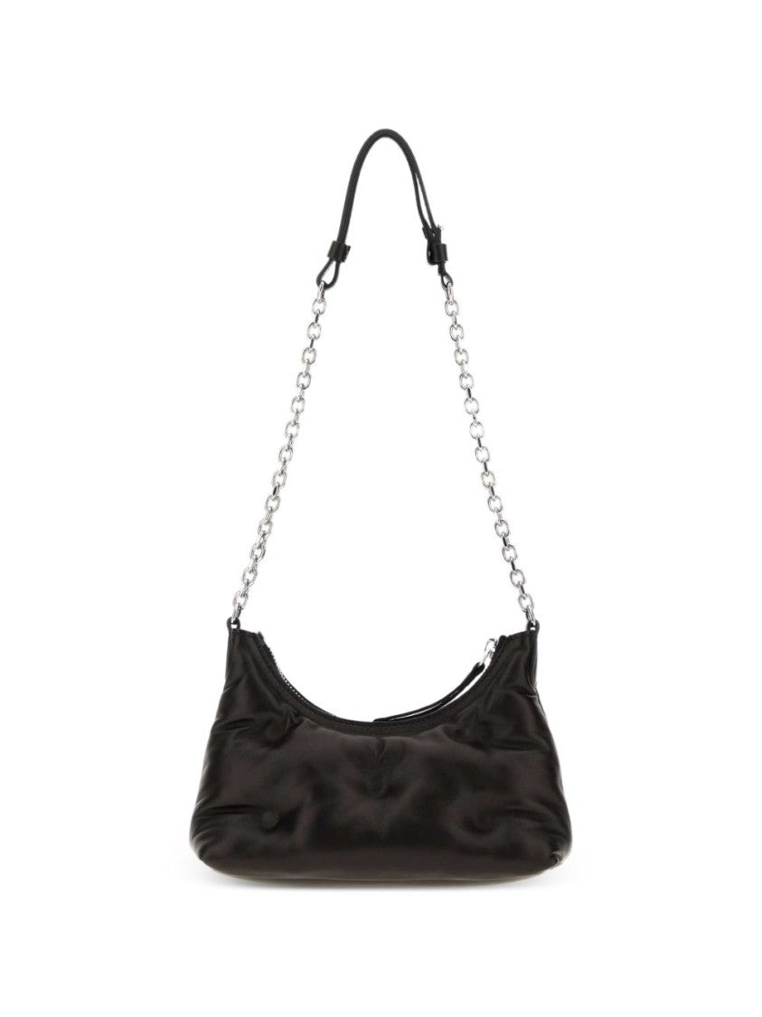 Maison Margiela Black Rectangular Silver-Tone Chain Shoulder Bag