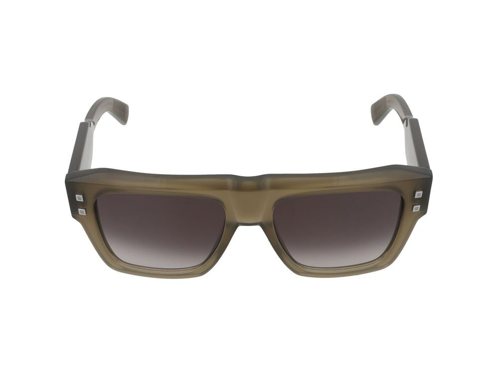 Balmain Green B-Scene Acetate Square Sunglasses