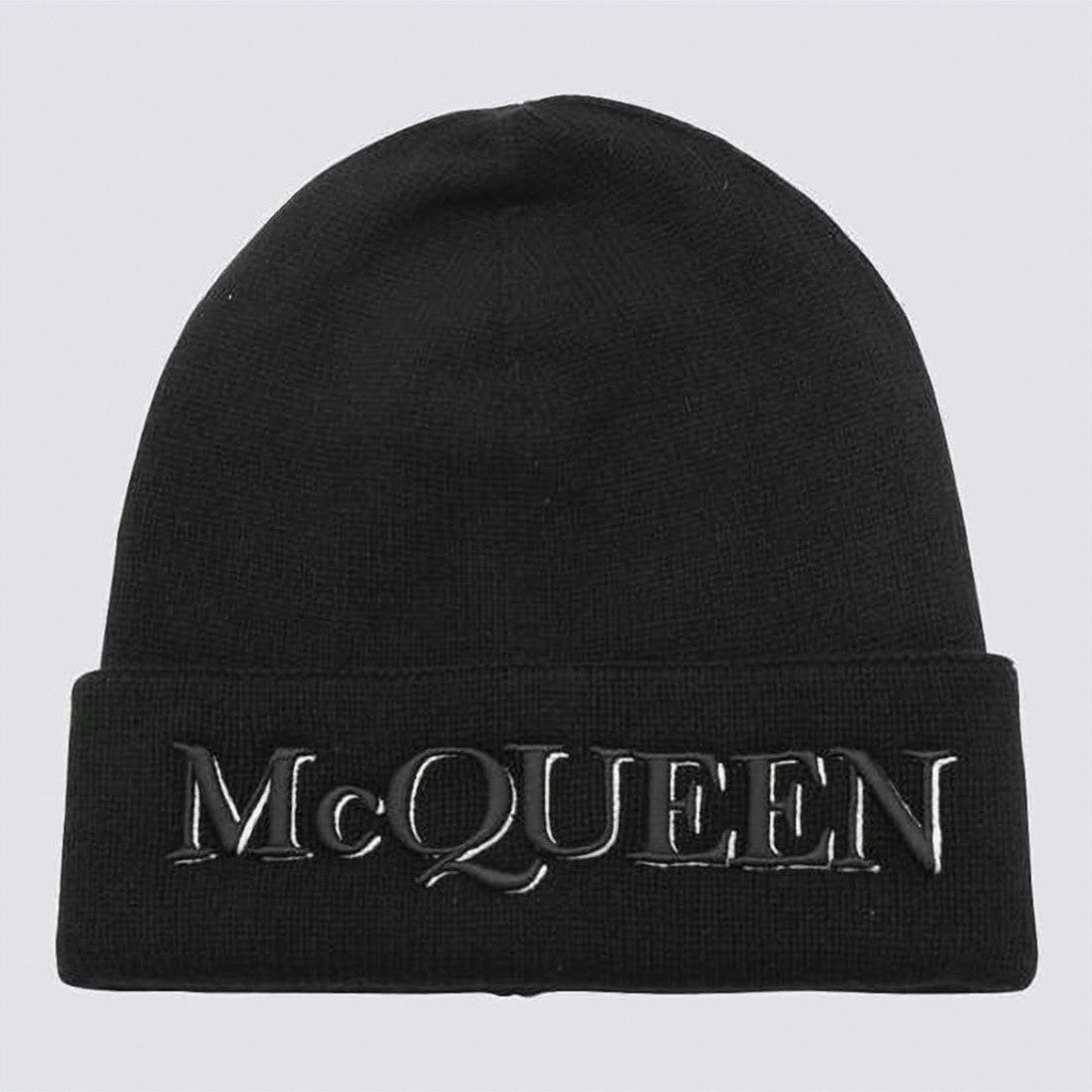 Alexander Mcqueen Knit Beanie With Raised 'Mcqueen' Embroidery