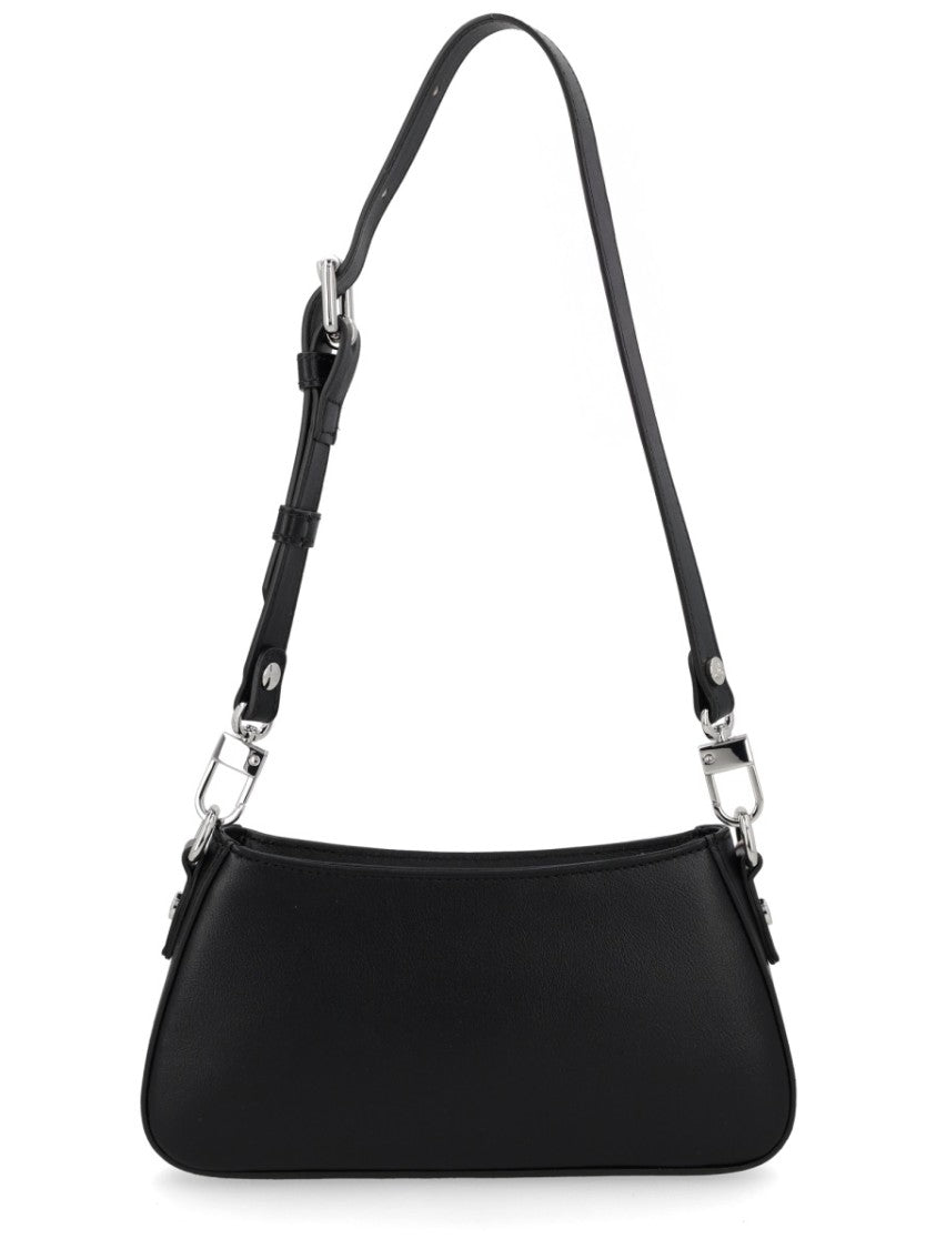 Vivienne Westwood Rectangular Shoulder Bag With Curved Silhouette And Metallic Emblem