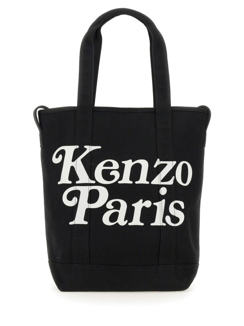 Kenzo Structured Black Leather Handbag With Dual Handles