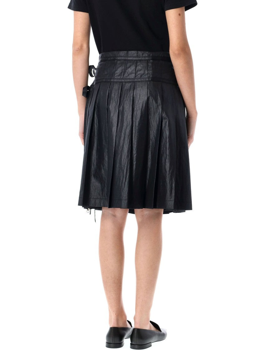 Low Classic Pleated Zipper Skirt With Adjustable Straps