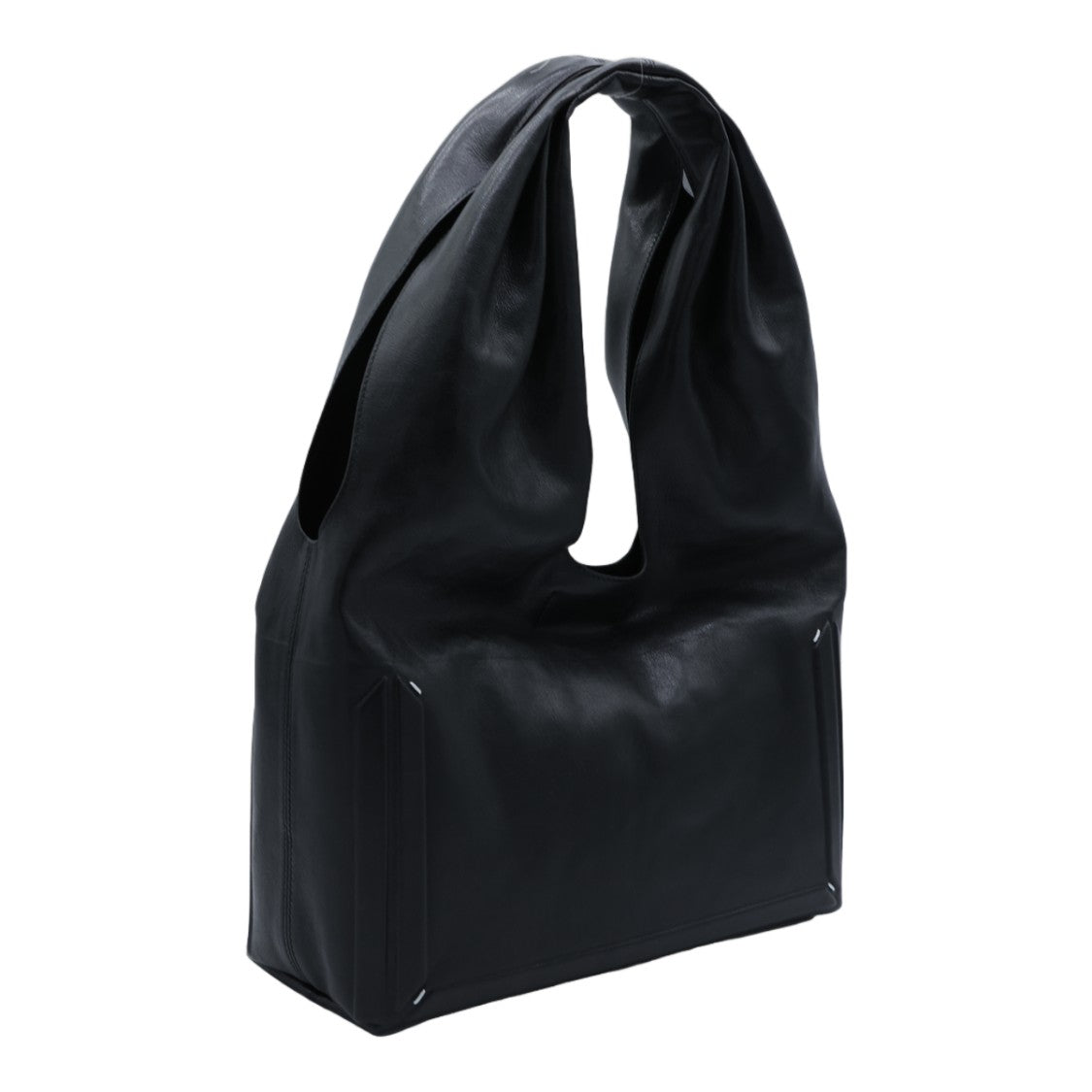 Maison Margiela Soft-Structured Black Bag With Rounded Handle And Subtle Accents