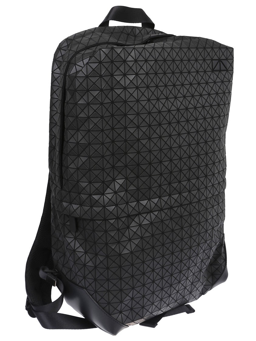 Bao Bao Issey Miyake Geometric Patterned Black Leather Backpack