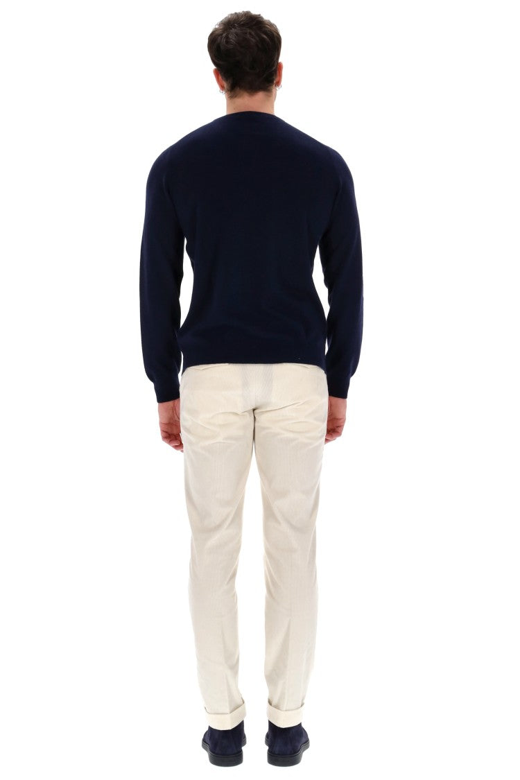 Barba Fine Wool-Cashmere Crewneck Sweater