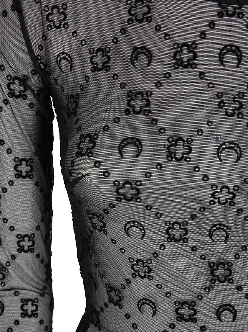 Marine Serre Moonogram Mesh Flock Dress