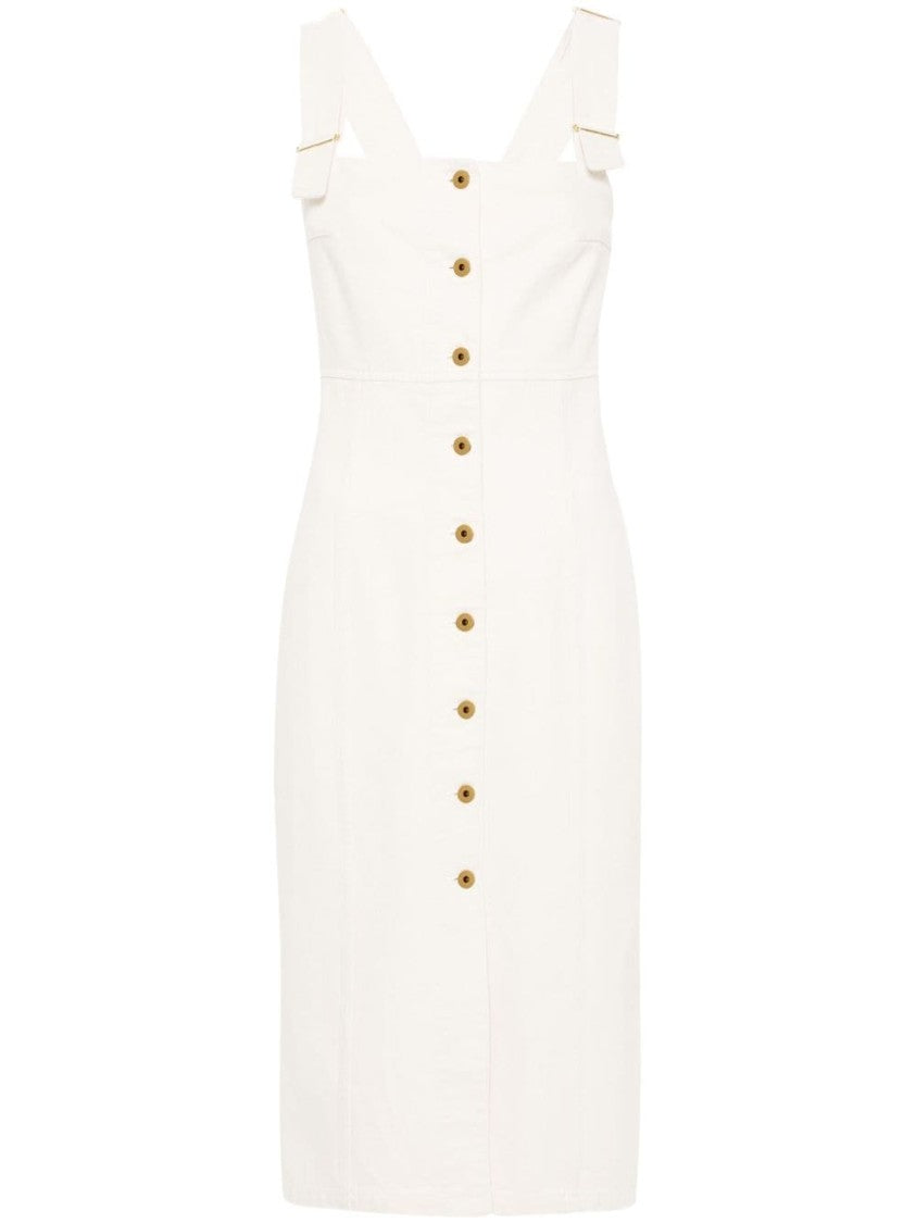 Patou Mid-Length Beige Cotton Denim Dress