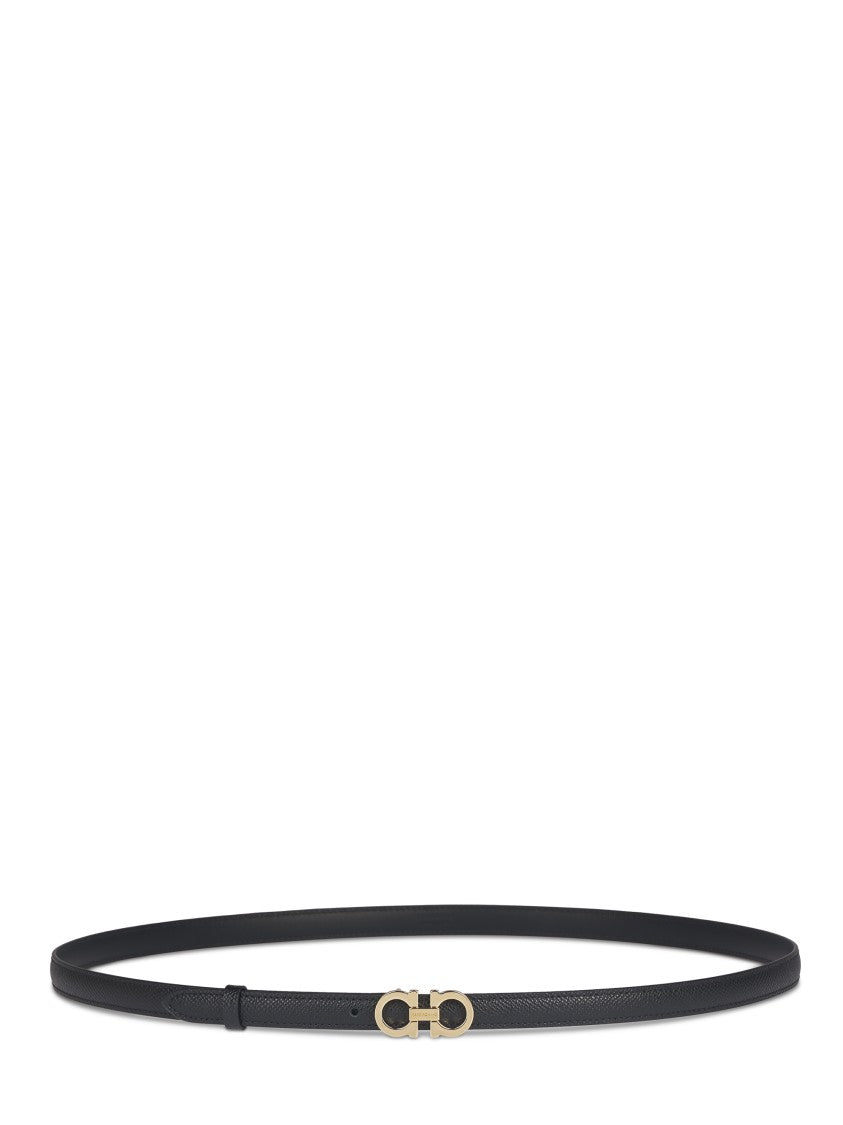 Ferragamo Textured Calf Leather Belt With Gold-Tone Buckle