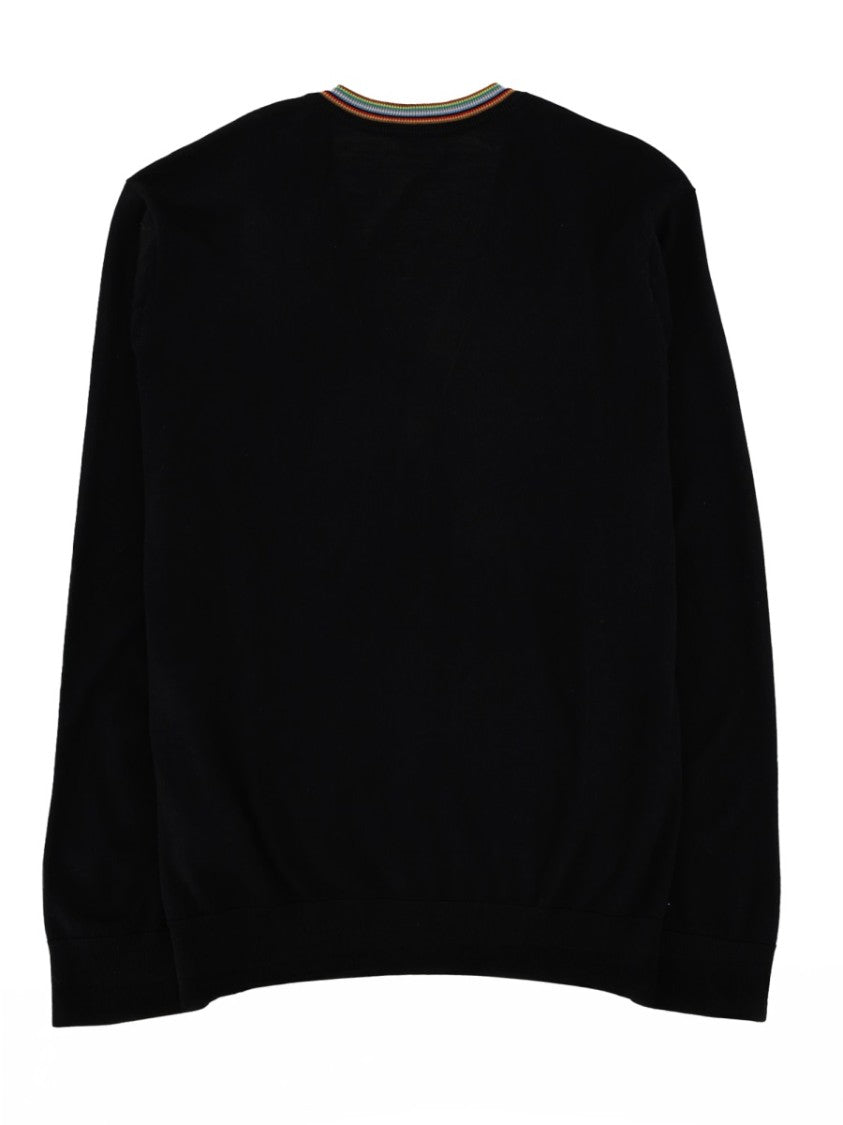 Paul Smith Signature Stripe V-Neck Merino Wool Cardigan