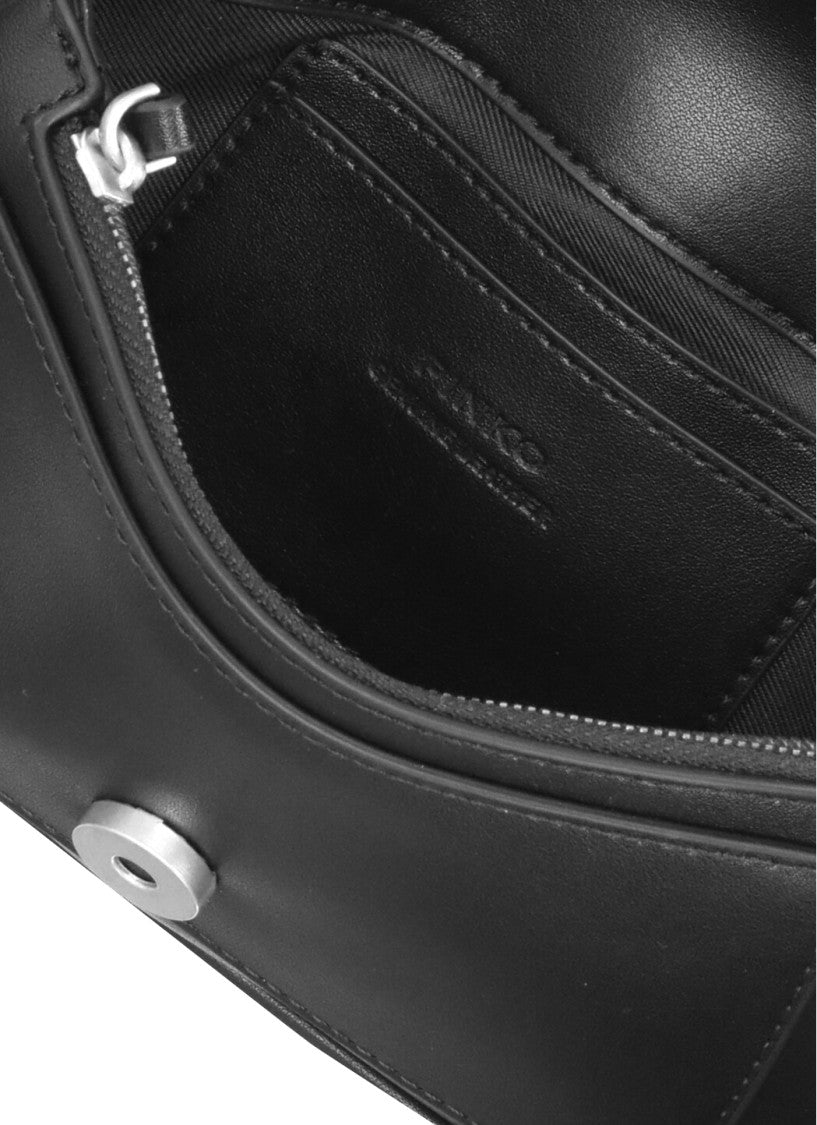 Pinko Black Leather Shoulder Bag