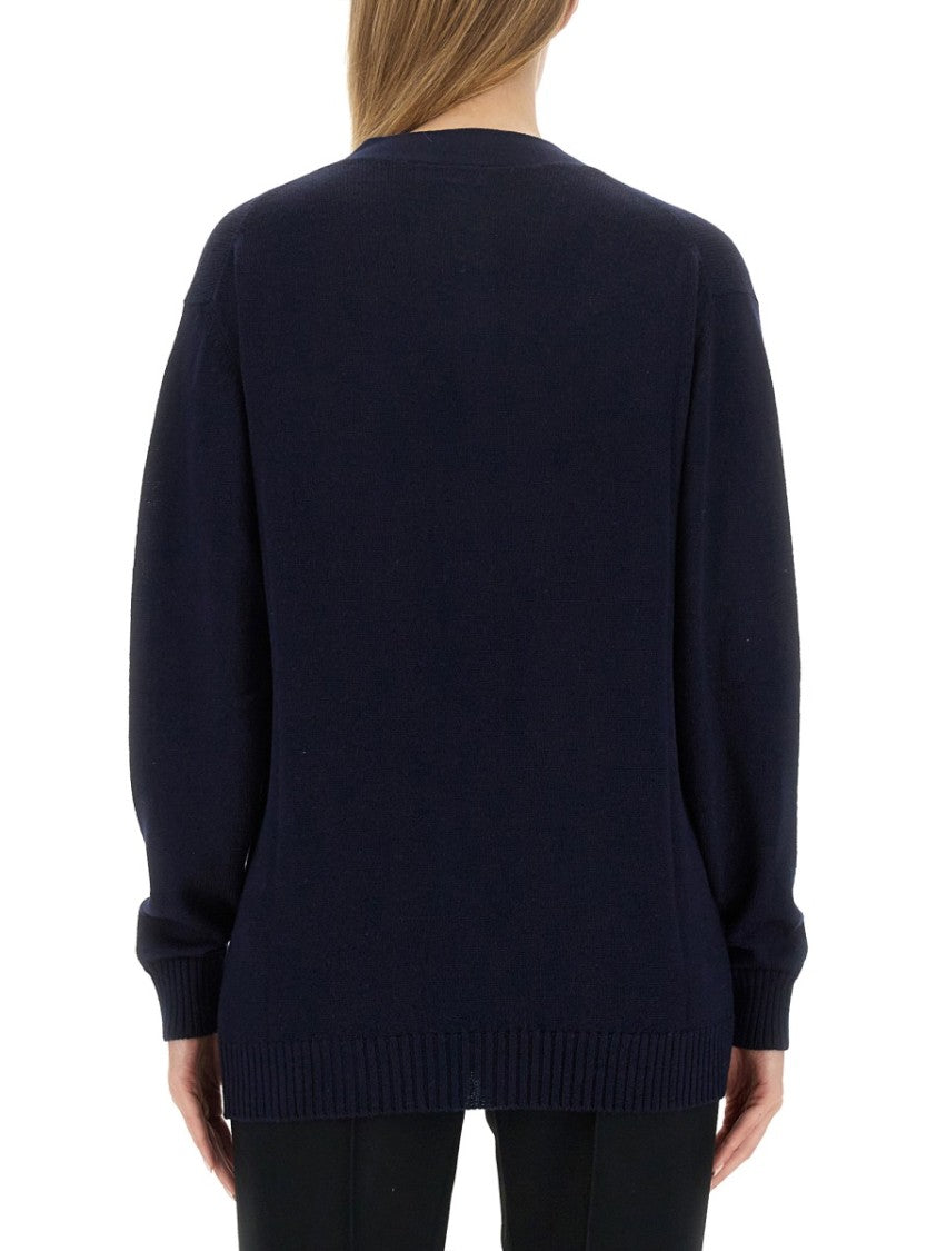 Jil Sander Relaxed Fit Black Wool Cardigan