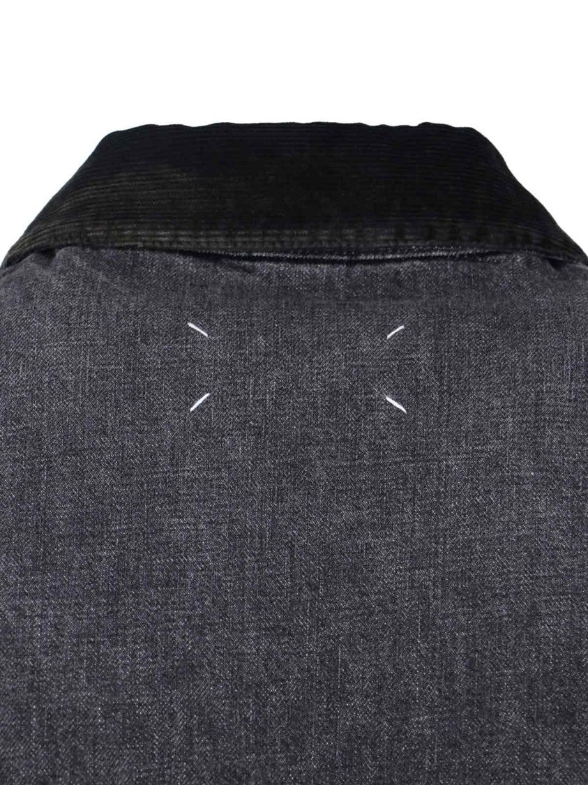 Maison Margiela Black Denim Zip Jacket With Classic Collar