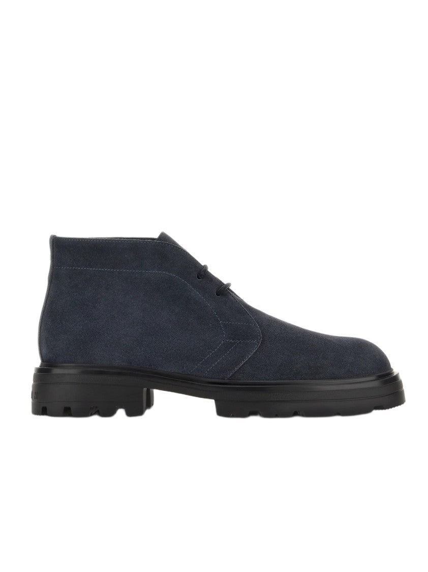 Hogan Suede Lace-Up Flat Shoes