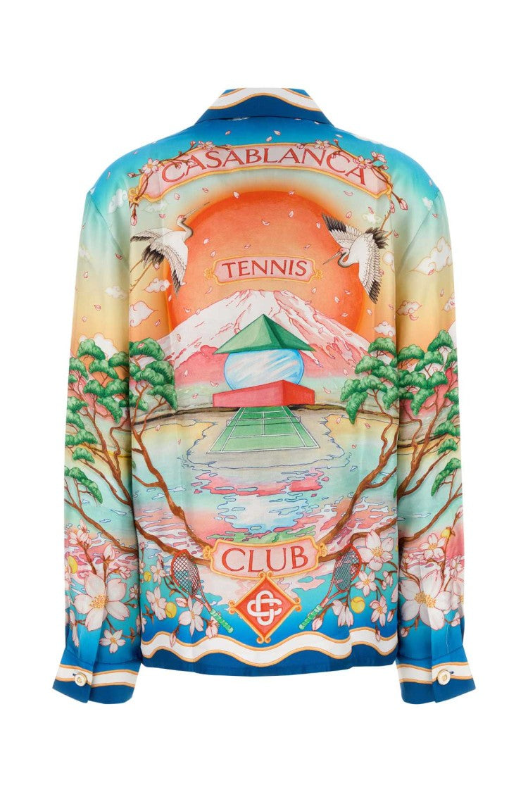 Casablanca Multicolored Printed Silk Twill Shirt