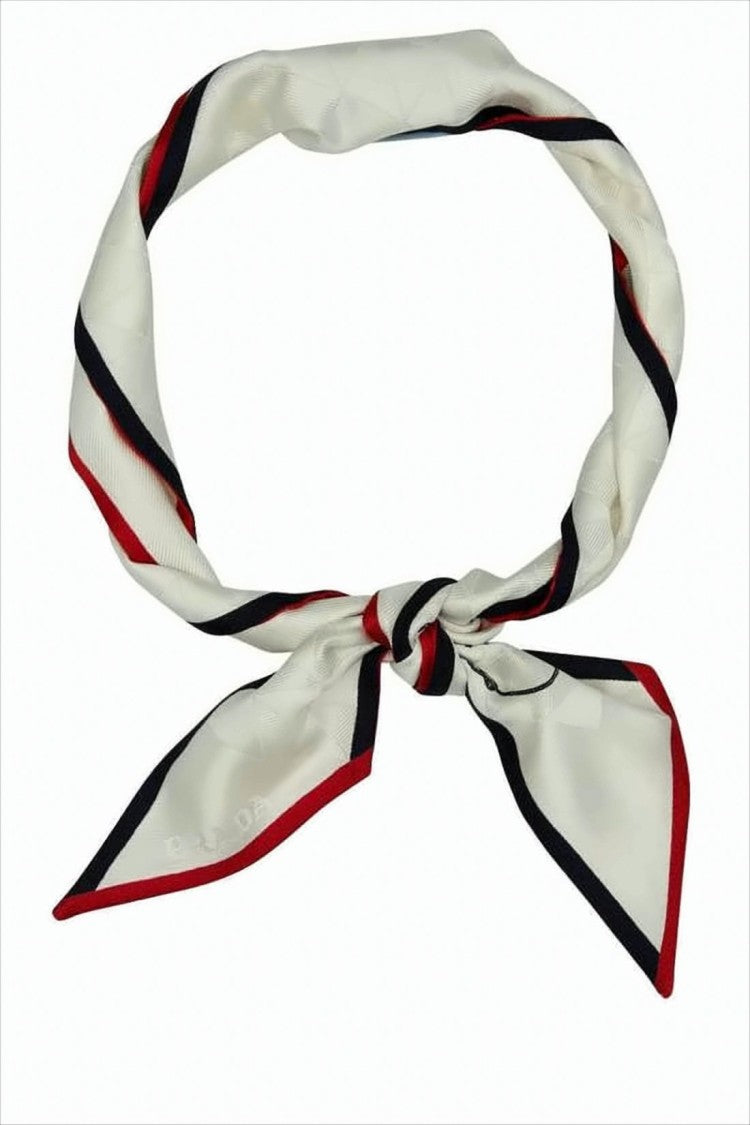 Prada Silk Twill Scarf With Textured Pattern