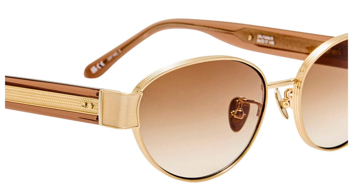 Linda Farrow Lfl Round Gradient Lenses With Gold-Tone Metal Frame