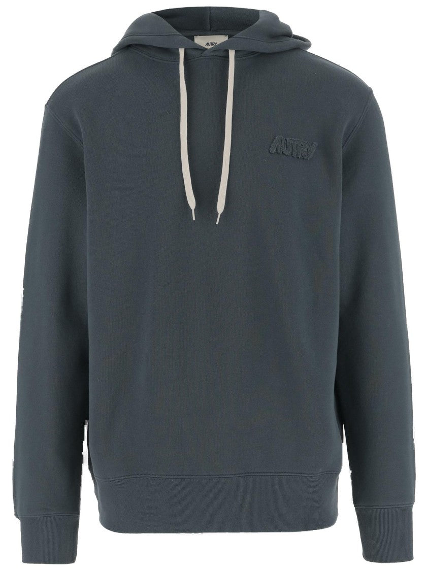 Autry Hooded Cotton Sweatshirt With Logo Accents