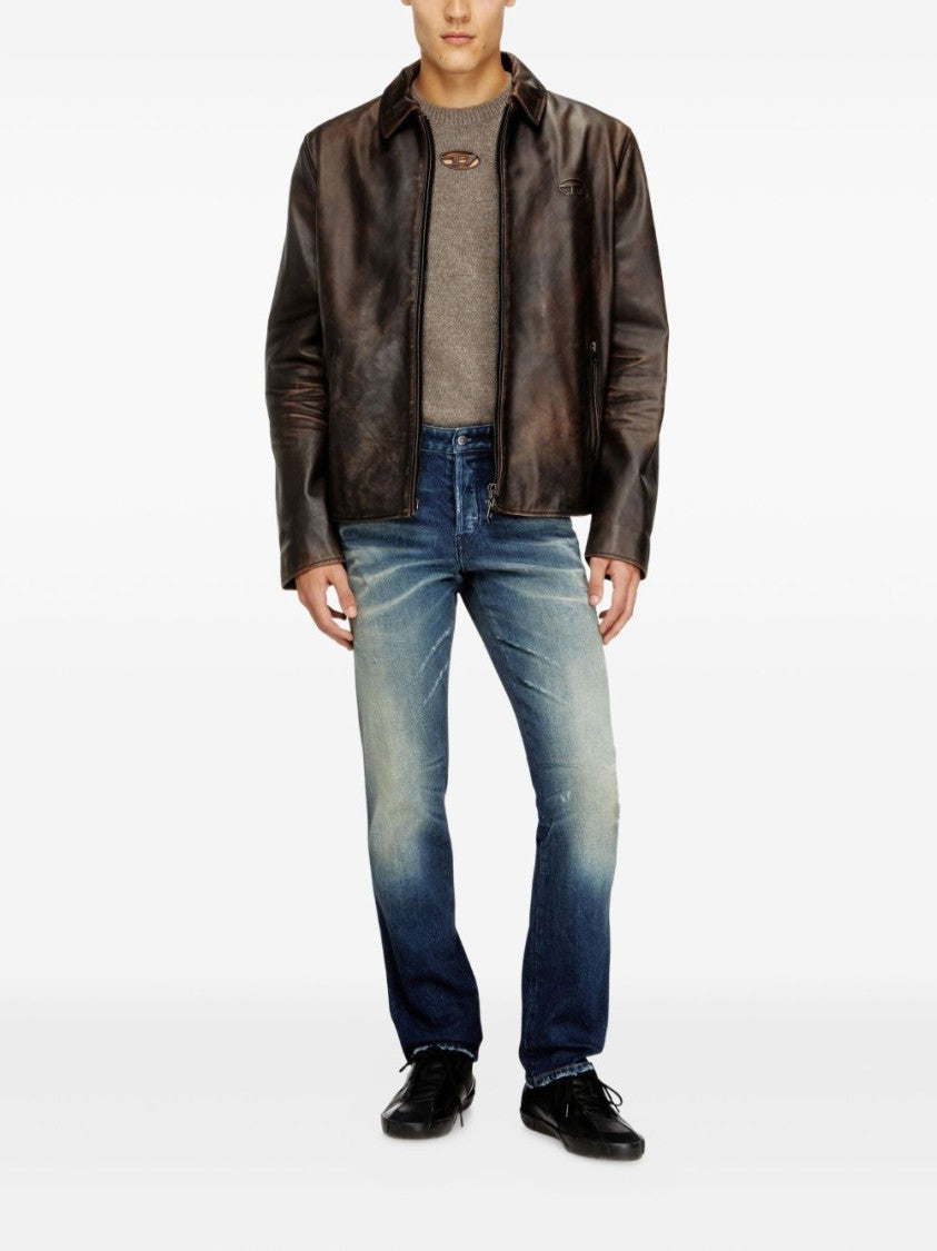Diesel Blue Sanded Slub Texture Jeans