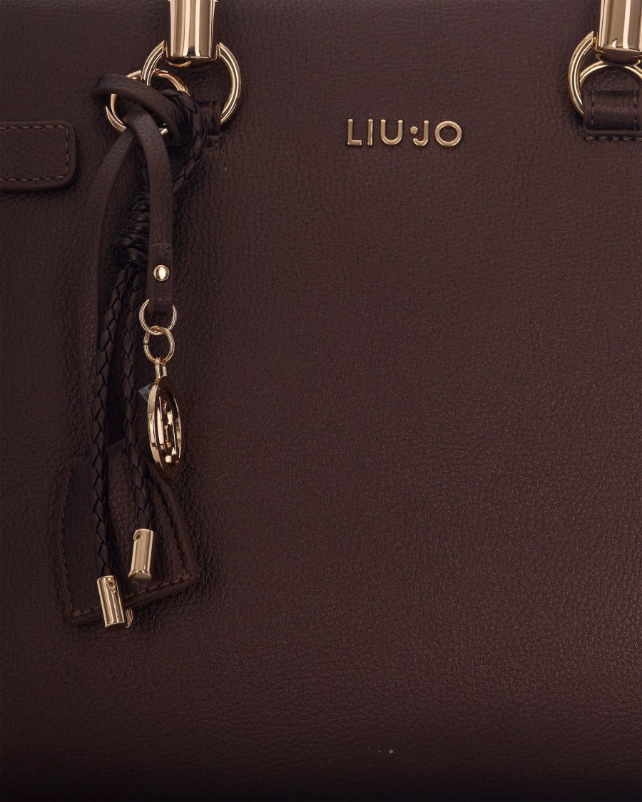 Liu Jo Dark Brown Satchel M Textured Vegan Bag