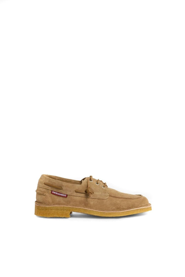 Dsquared2 Beige Neoclassic Suede Boat Shoes