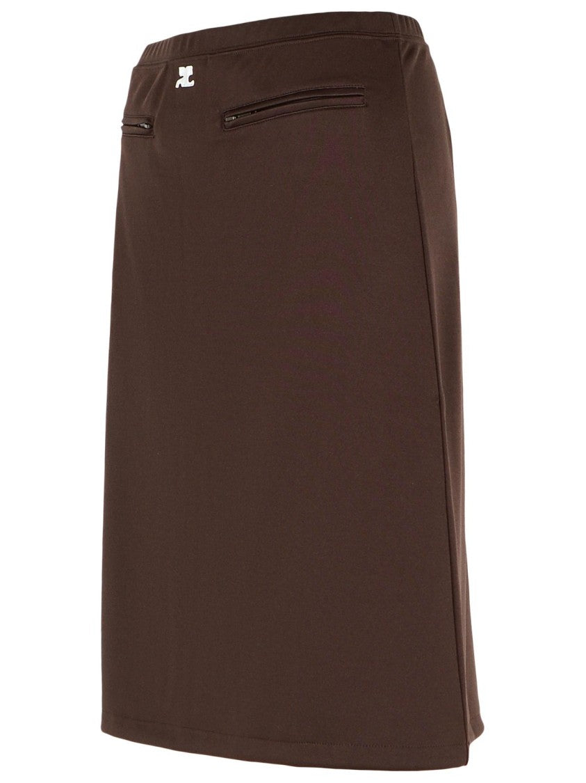 Courrèges Brown Polyester Skirt