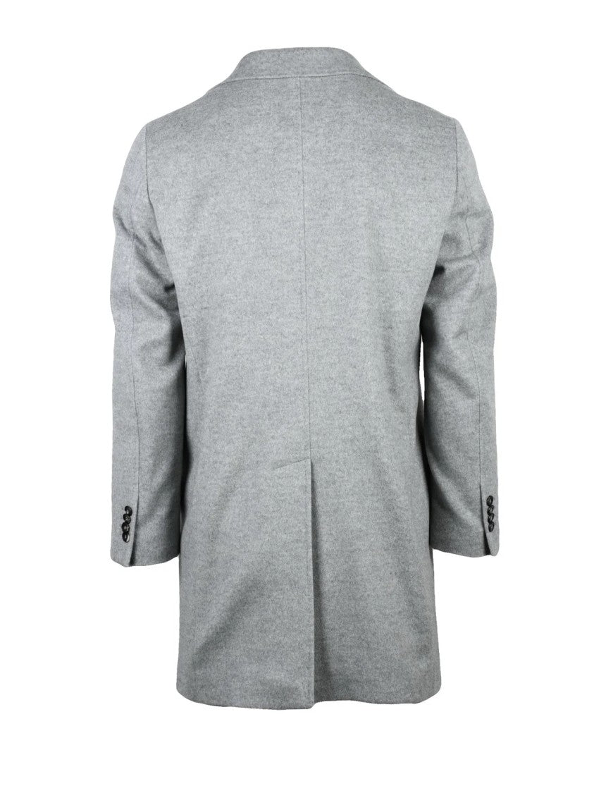 Breras Milano Light Grey Virgin Wool Coat