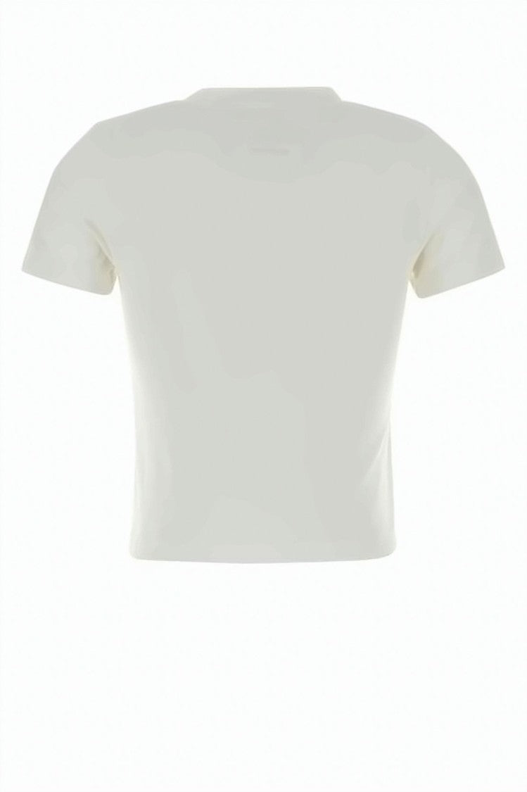 Mm6 By Maison Margiela Cropped Short-Sleeve T-Shirt With Distinctive Graphic Print