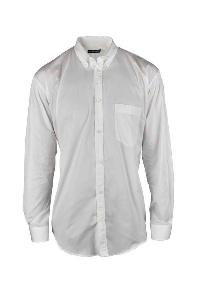 Balenciaga White Cotton Oversized Shirt