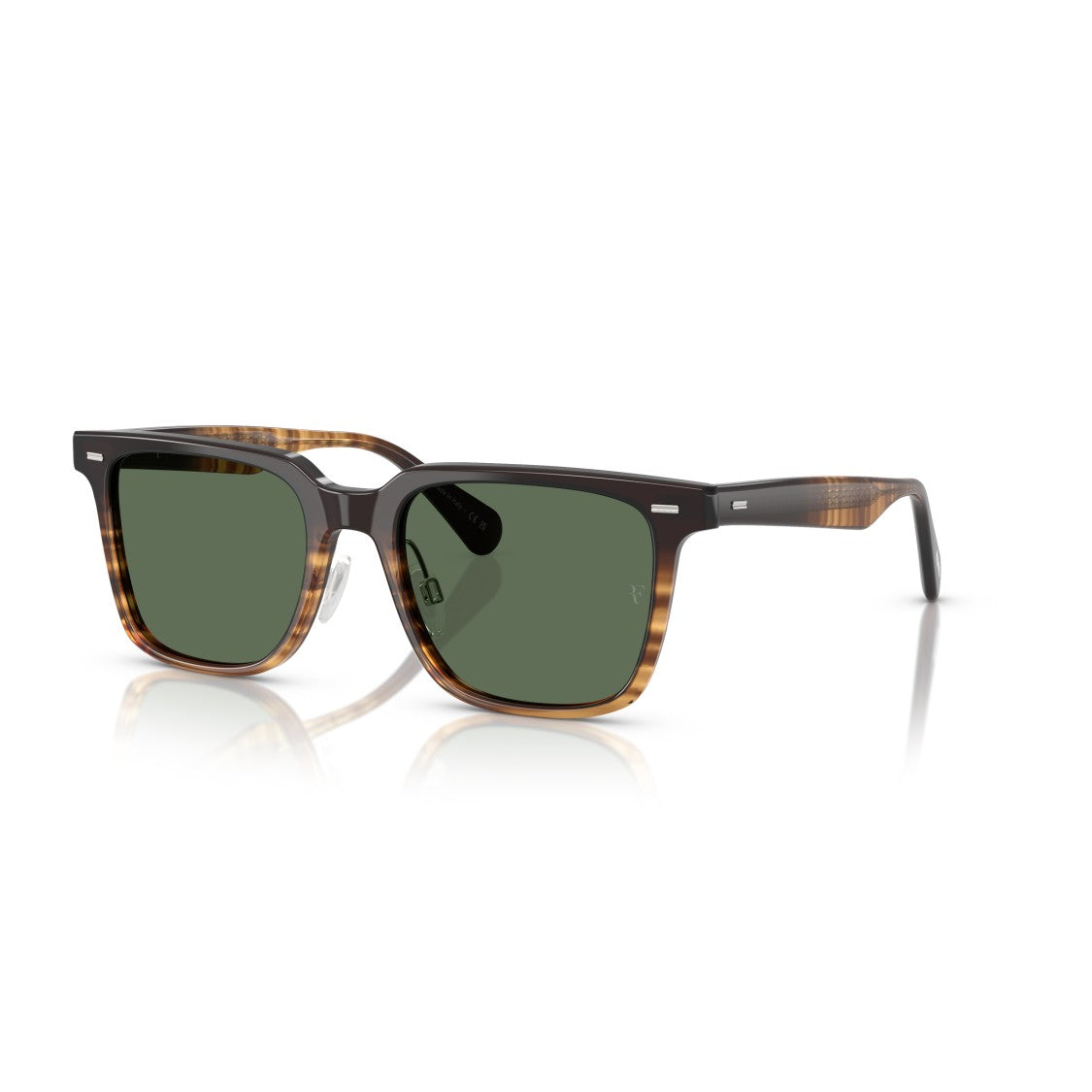 Oliver Peoples 0Ov5592s Bold Square Tortoiseshell Sunglasses With Deep Green Lenses