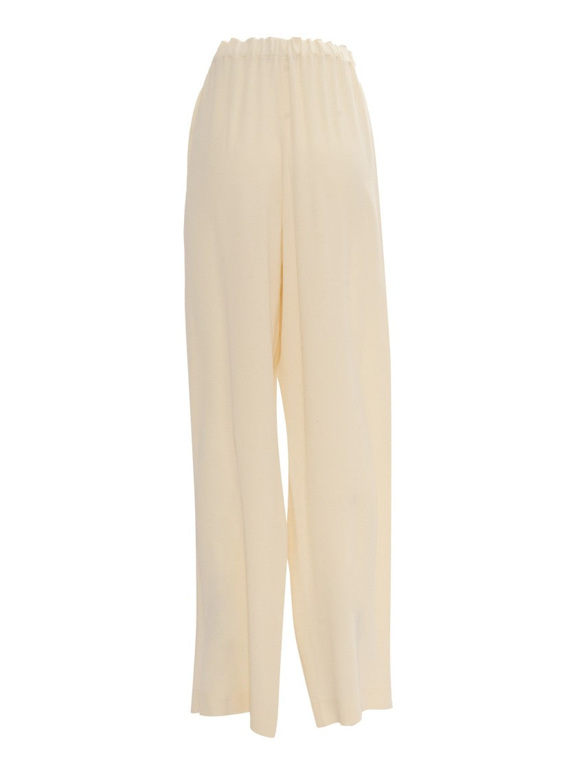 Fabiana Filippi Enver Satin Trousers With Elastic Waistband,Filo Diamante