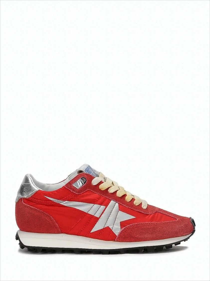 Golden Goose Red Sneakers With Suede Overlays