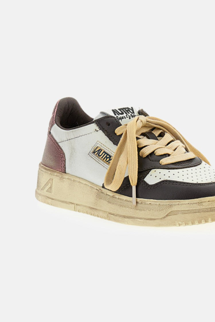 Autry Multicolor Medalist Super Vintage Laminated Leather Sneakers