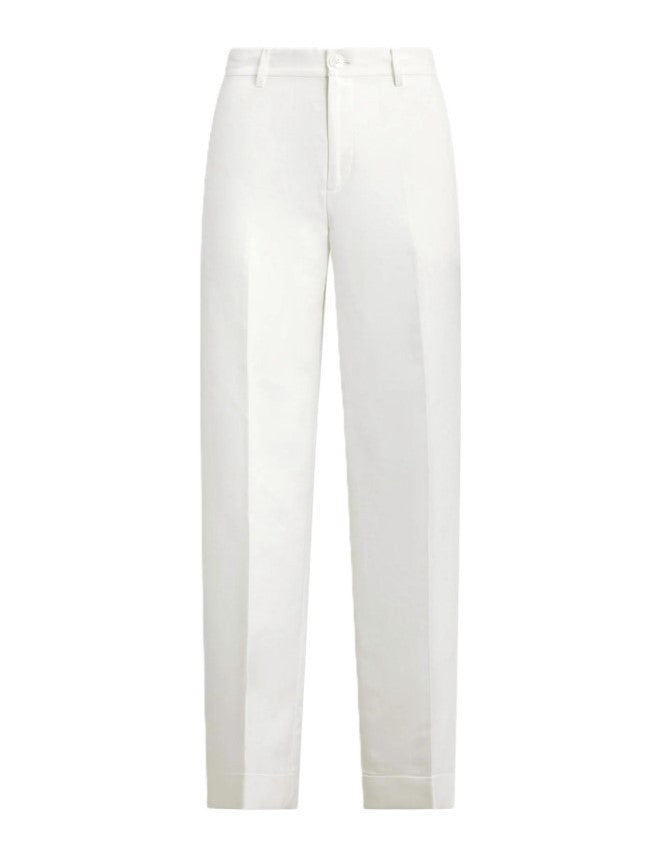 Polo Ralph Lauren White Sendon Cropped Pleated Trousers