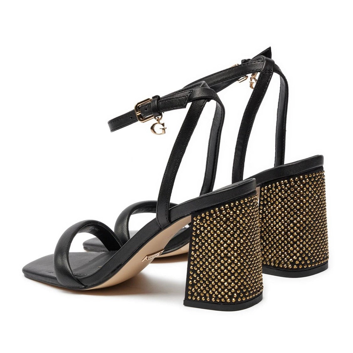 Guess Black Gelectra Studded Block Heel Sandals