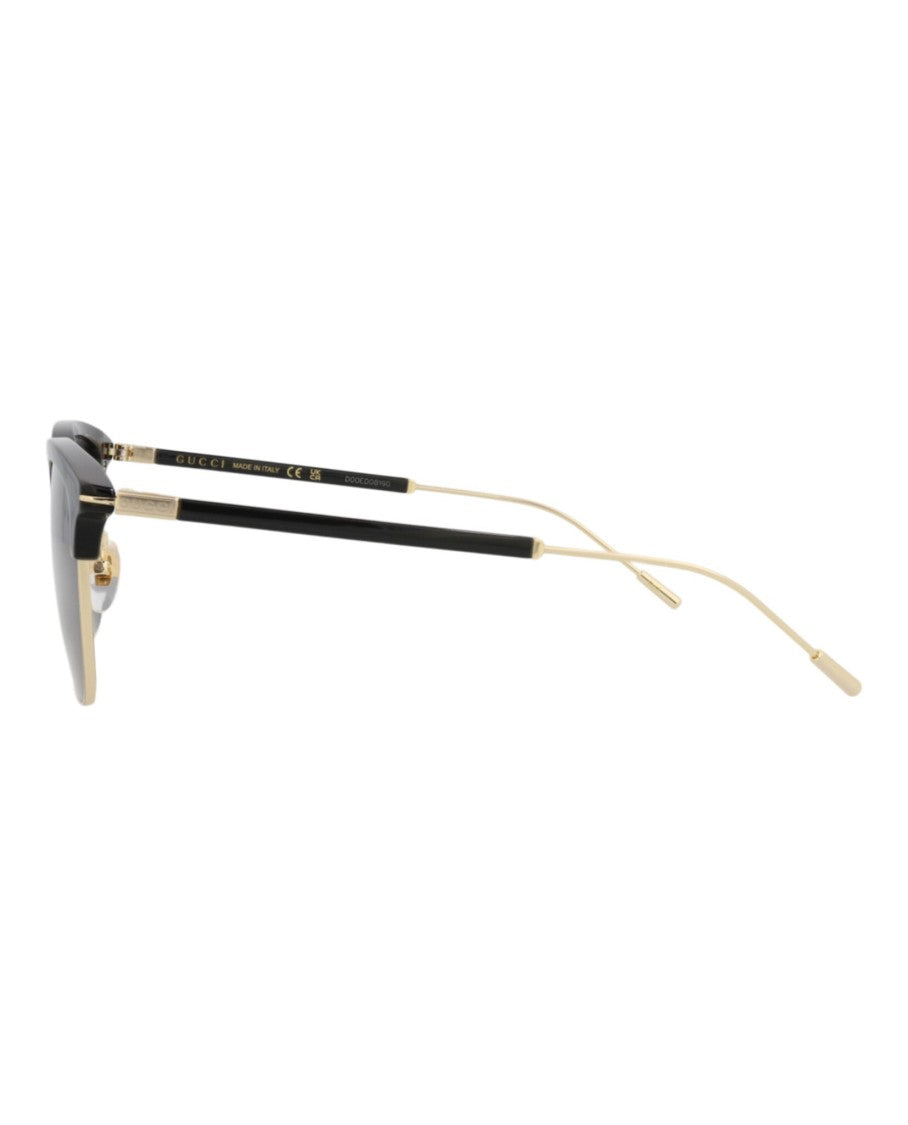 Gucci Round-Frame Recycled Acetate Sunglasses With Gold Accents
