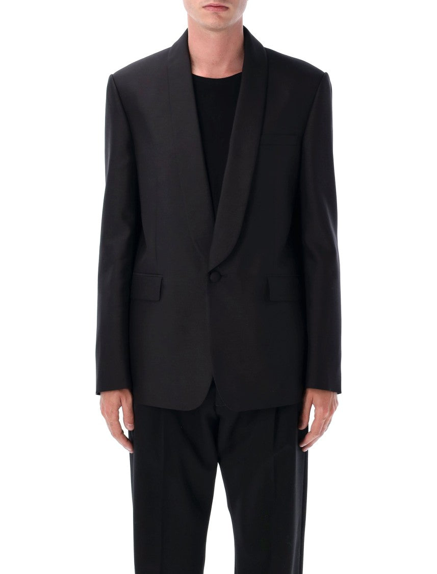 Loewe Single-Breasted Wool And Silk Jacket With Shawl Lapel
