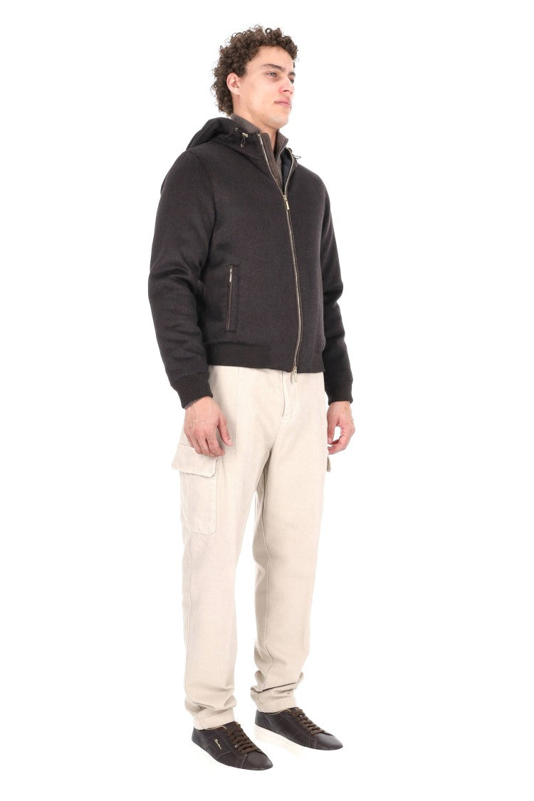 Moorer Baby Cashmere Down-Padded Wool-Cashmere Bomber Jacket