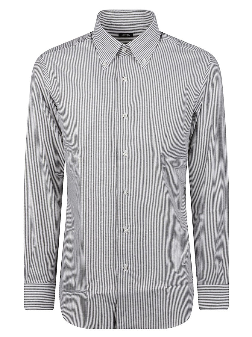 Barba Napoli Vertical Striped Cotton Button-Down Shirt