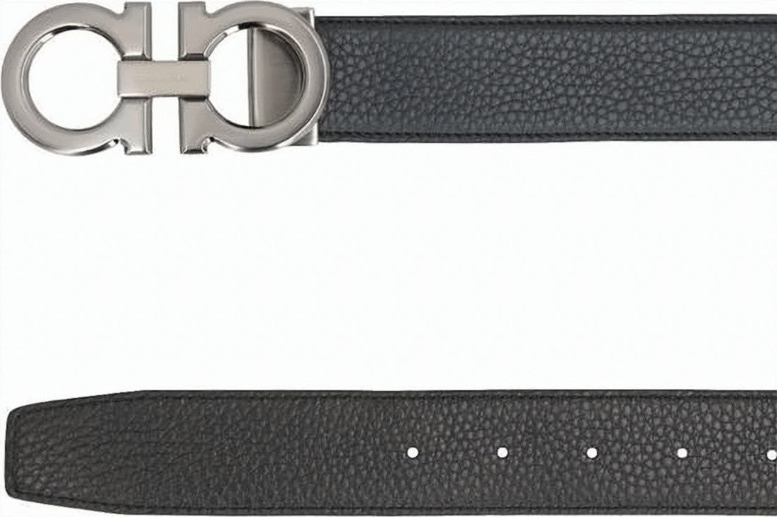 Salvatore Ferragamo Textured Calf Leather Reversible Belt