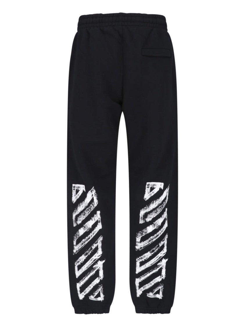 Off-White Black Printed Logo Cotton Sweatpants