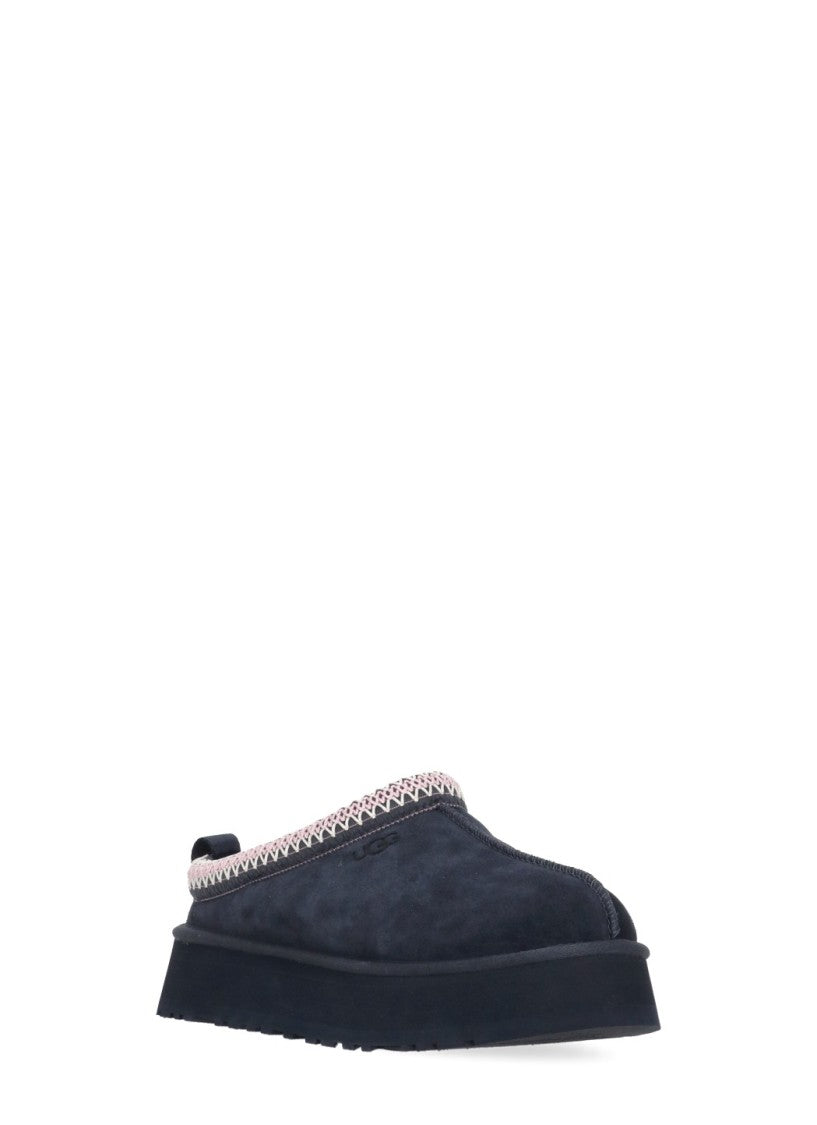 Ugg Blue Tazz Embroidered Suede Loafers
